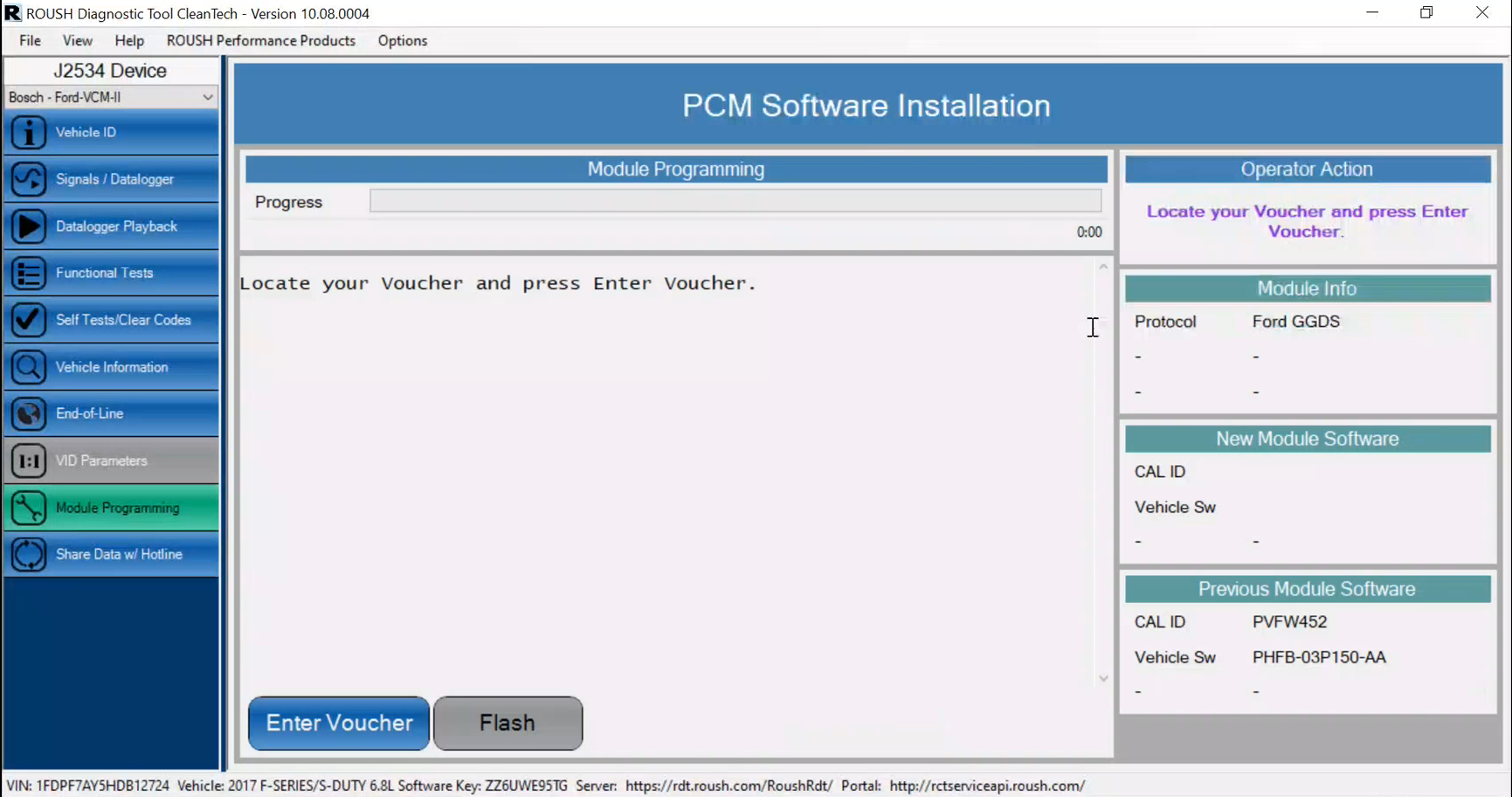 ROUSH Diagnostic Tool (RDT) Identifying Calibration IDs